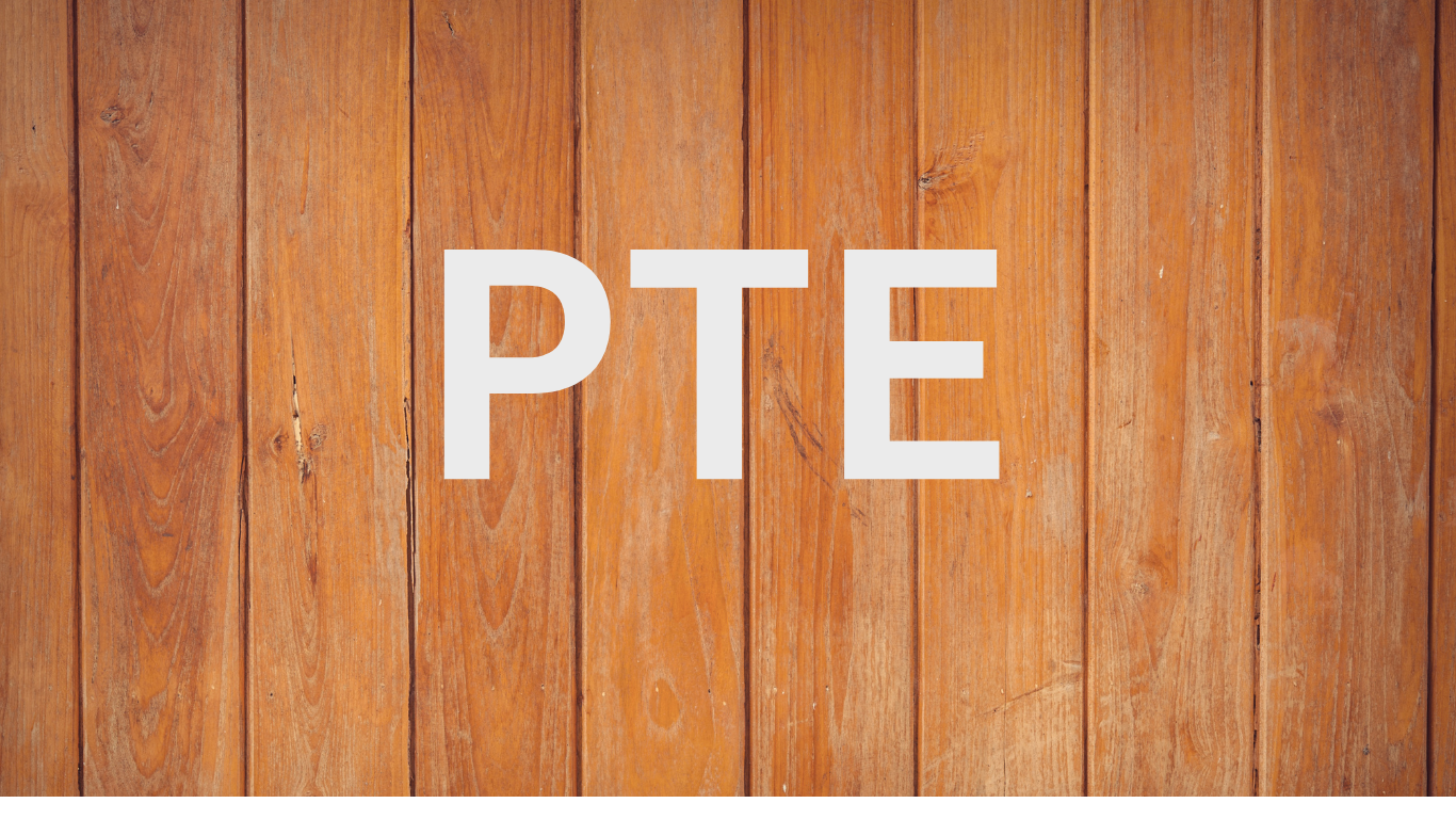 Writing PTE in wooden box